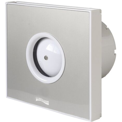 La Ventilazione GIOTTO10A Aspiratore Elicoidale Design Extra Piatto Grigio, per Foro diametro 100 mm / 4