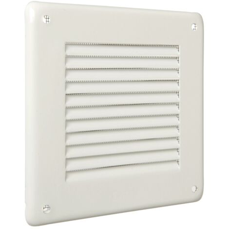 La Ventilazione GL10RB Griglia Quadra da Sovrapporre, Lamiera Bianco, 140x140 mm