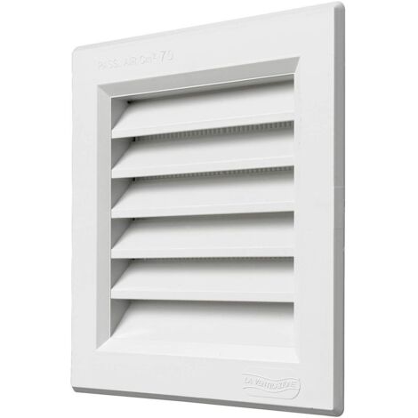 La Ventilazione GR1414B-Y GR1414B Griglia quadrata in plastica bianca da incasso con rete antinsetti, dimensioni 140x140 mm