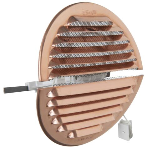 La Ventilazione GRADF125R Griglia di ventilazione tonda pieghevole in rame con rete antinsetti, diametro ø155 mm