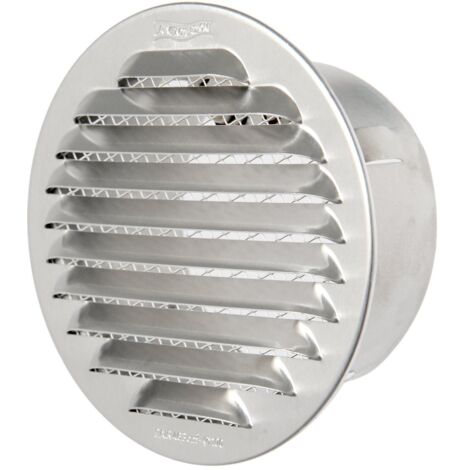 La Ventilazione GTA100R Griglia Tonda da Incasso, Alluminio, ø 125 mm