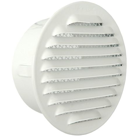 La Ventilazione GTA100RB Griglia Tonda da Incasso, Alluminio Verniciato Bianco