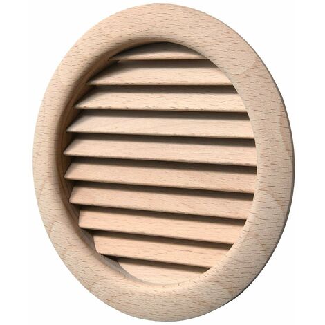 La Ventilazione LGRS125F Griglia di Ventilazione tonda in legno faggio, da incasso. Diametro 140 mm