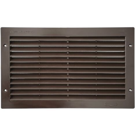 La Ventilazione PAR3823M Griglia di Ventilazione in Plastica Rettangolare 380x230 mm da Incasso, Marrone