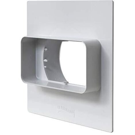 La Ventilazione PM126B Placca per Passaggi a Muro da Tubo Rettangolare a Tondo, 120x60 mm - 100 mm. Colore bianco