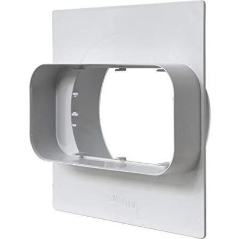 La Ventilazione PM157B Placca per Passaggi a Muro da Tubo Rettangolare a Tondo, 150x70 mm - 125 mm. Colore bianco