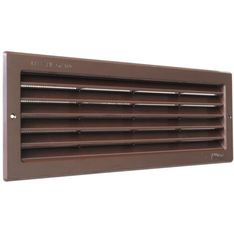 La Ventilazione PR3713M Griglia di Ventilazione in Plastica Rettangolare 370x130 mm da Incasso, Marrone