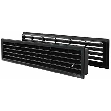 La Ventilazione PTTD459N Griglia Telescopica in Plastica Rettangolare con dosatore di flusso. Dimensioni 452x90 mm. Colore Nero