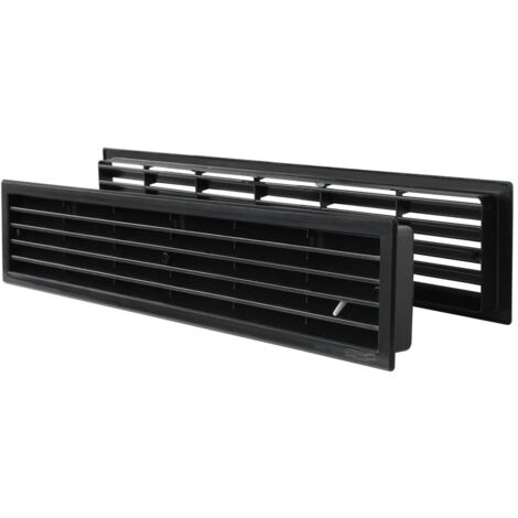La Ventilazione PTTD459N Griglia Telescopica in Plastica Rettangolare con dosatore di flusso. Dimensioni 452x90 mm. Colore Nero