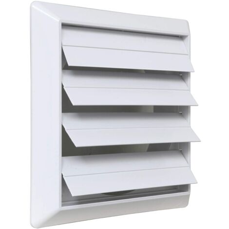 La Ventilazione S19150B Griglia Sovrapporre in ABS, Bianco, con Alette a gravità. Dimensioni 185x185 mm