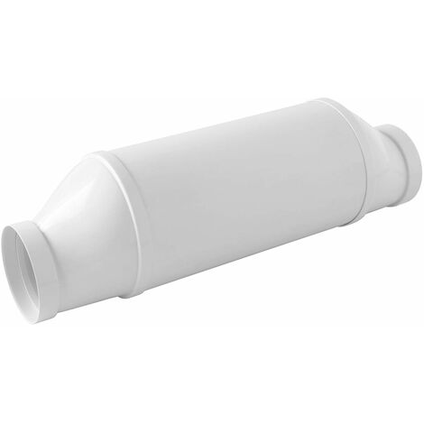 La Ventilazione STK100B Silenziatore acustico eccentrico per cappe e canalizzazioni ø 100 mm. colore bianco.