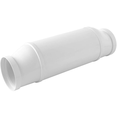 La Ventilazione STK125B Silenziatore acustico eccentrico per cappe e canalizzazioni ø 125 mm. colore bianco.