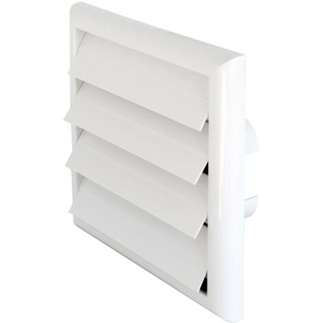 La Ventilazione SU1818B Griglia 180x180 mm da Sovrapporre in ABS, Bianco, con Alette a Gravità