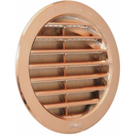La Ventilazione T12RRAN Griglia di Ventilazione in Plastica Tonda da Incasso, effetto ramato, diametro 150 mm