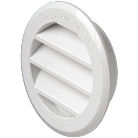 La Ventilazione T63RB Griglia di Ventilazione in Plastica Tonda da Incasso, Bianco, diametro 80 mm
