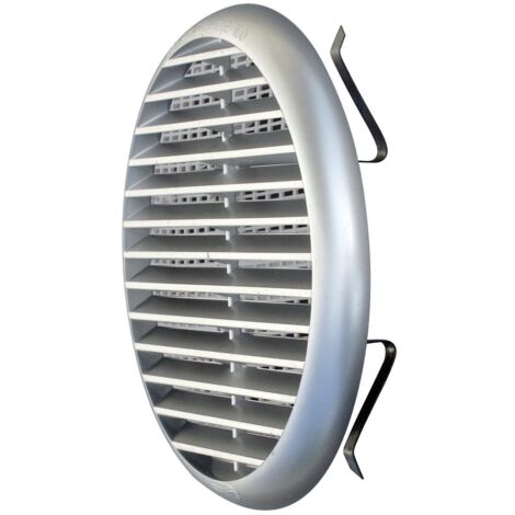La Ventilazione TUR125CR TUR125CR-Y Griglia Plastica con Molle, Argento, 155 mm, Cromato satinato, ø155 mm
