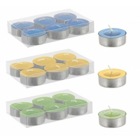 La zappa Tealight alla citronella colorata decorazione da esterno 6 pezzi -Verde
