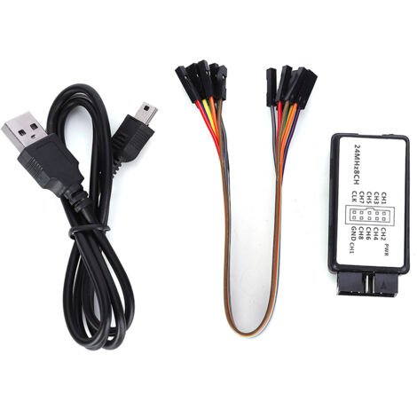 LA1002 Tragbarer 8-Kanal 24MHz USB-Logikanalysator mit Kabeln