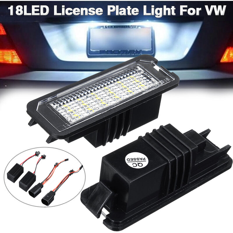 

Lámpara de placa de matrícula 2x 12V 18-LED para VW Golf 4 5 6 7 6R Passat B6