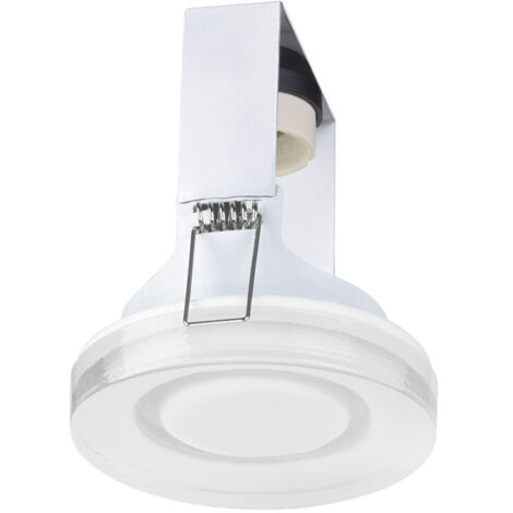 Lab - Downlight Empotrable de Techo de 90mm de Diámetro para Bombilla GU10 en Color Blanco con Difusor de Cristal