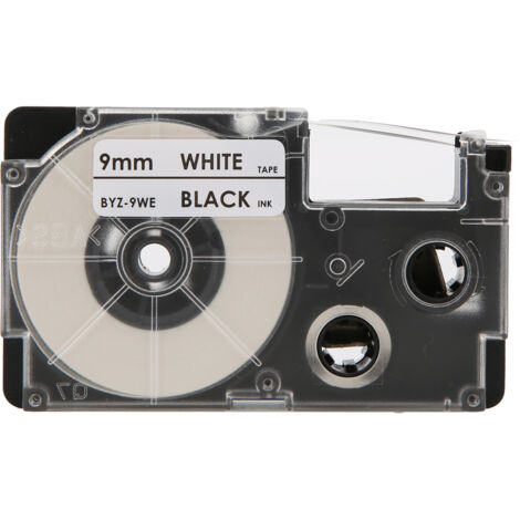 Label Maker Tape Scratch Proof Wear‑Resisting Waterproof Labeling Machine Ribbon for Quick PrintBlack On White