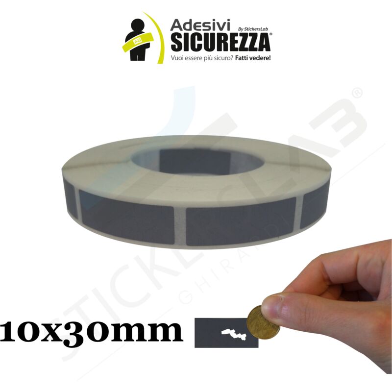 Image of Label Scratch off/gratta e vinci colore silver su pvc adesivo rettangolare Modello - Rettangolo - 10x30mm, Numero Pezzi - 100 pcs.