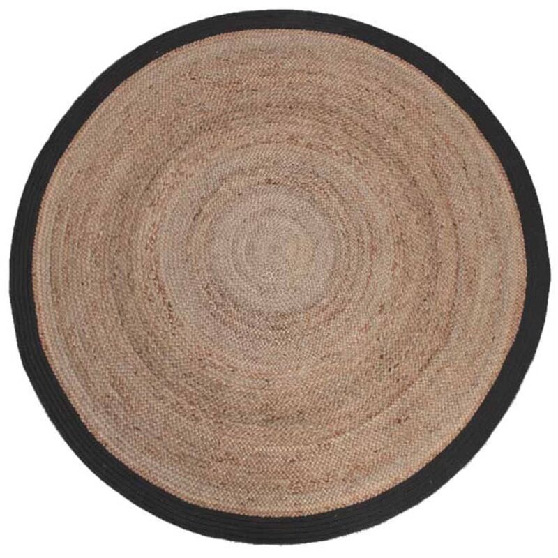 

LABEL51 Alfombra de yute redonda negra 180 cm - Negro
