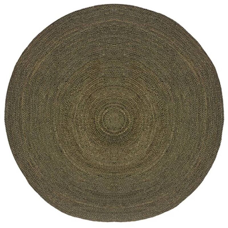 

Alfombra Jute redonda verde militar XXL 180x180 cm - Verde - Label51