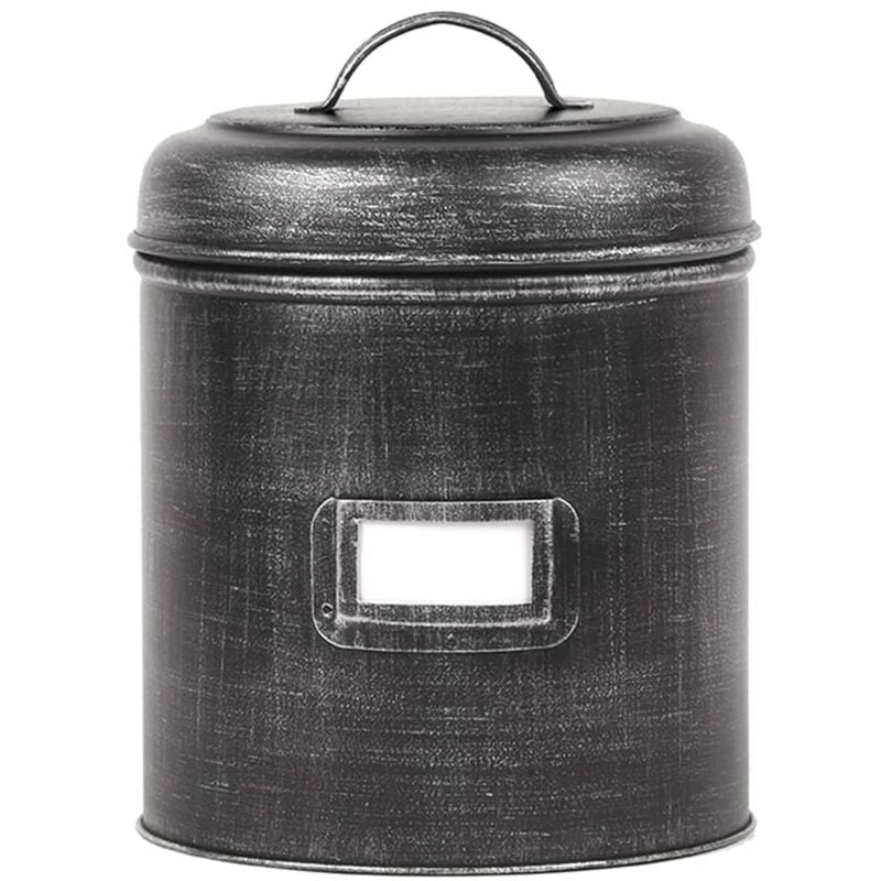 

Bote de almacenaje negro envejecido XXL 21x21x29 cm - Crema - Label51