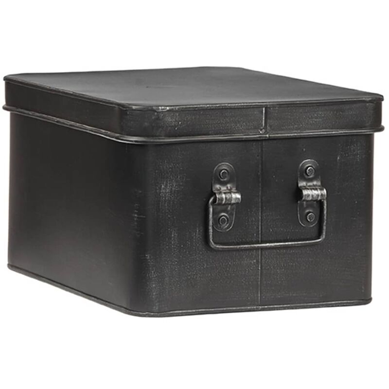 

Caja de almacenaje Media negro envejecido L 27x21x16 cm - Antracita - Label51