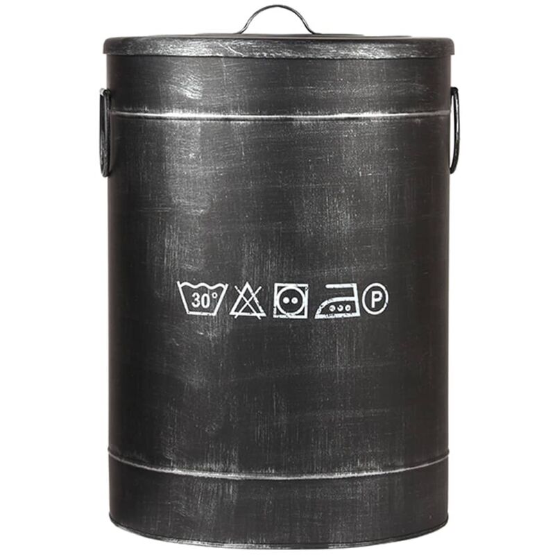

Cesto de la ropa sucia negro envejecido L 40x40x58 cm - Negro - Label51