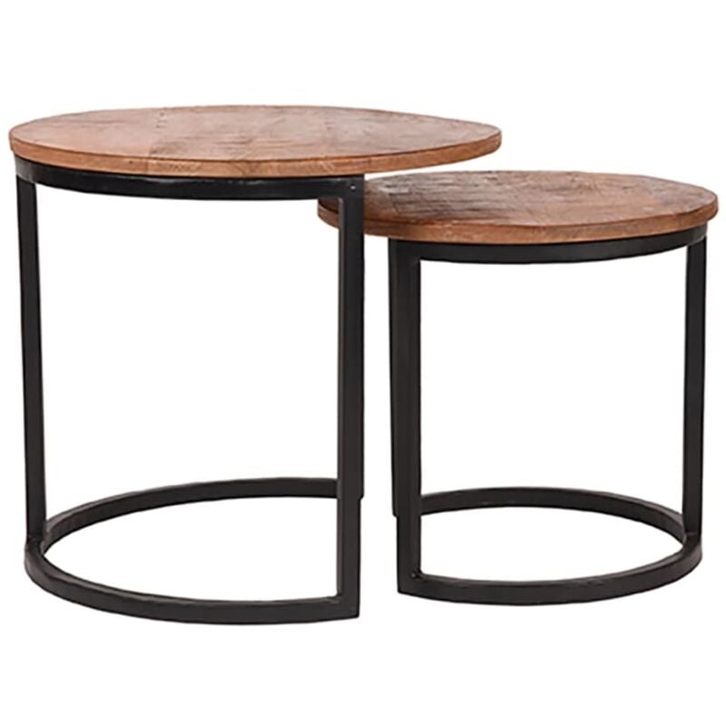

Juego de mesas de centro 2 piezas Duo madera/negro - Negro - Label51