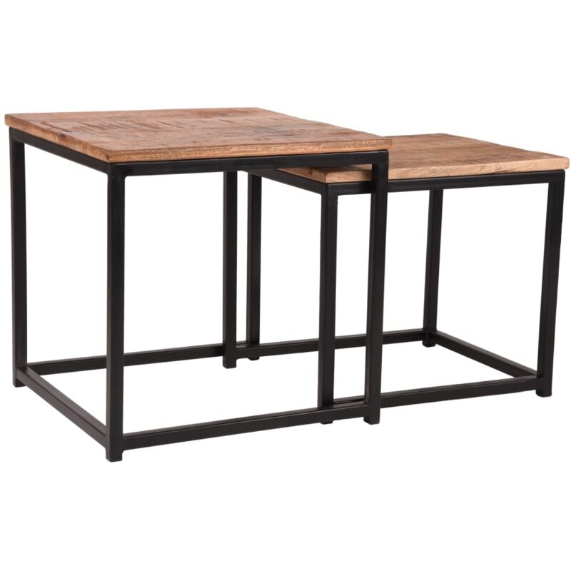 

Juego de mesas de centro 2 piezas Twain madera/negro - Negro - Label51