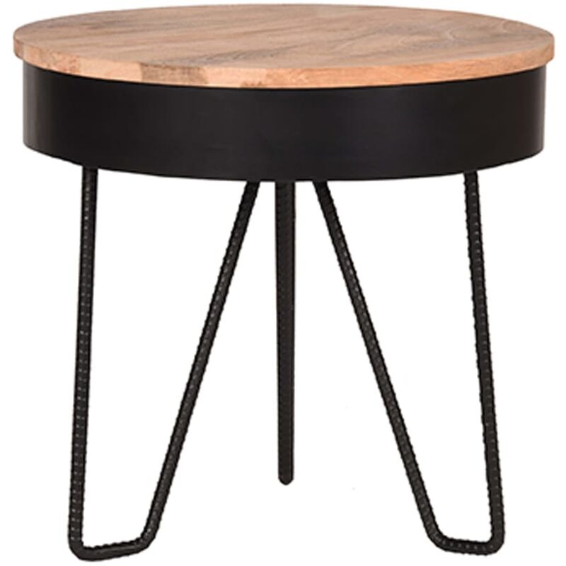 

Mesa de Saran esquina madera/negro 44x44x43 cm - Negro - Label51