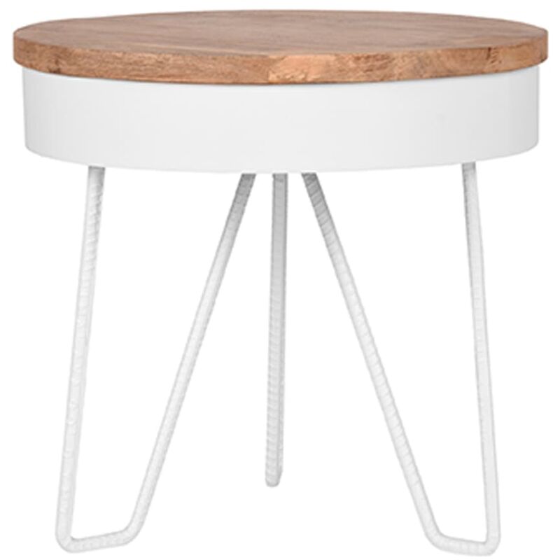 

Mesa de Saran esquina madera/blanco 44x44x43 cm - Blanco - Label51