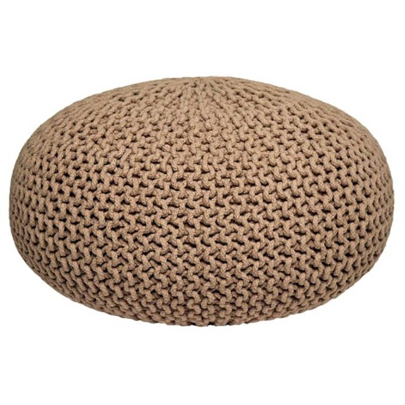 

Puf de punto de algodón L beige - Beige - Label51