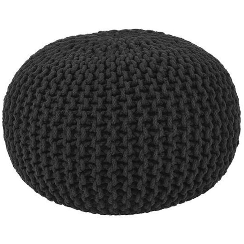 

Puf de punto de algodón M negro - Negro - Label51