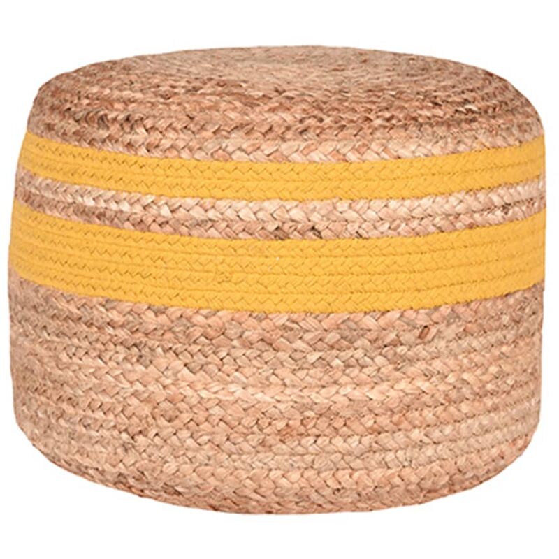 

Puf trenzado yute amarillo y natural - Amarillo - Label51