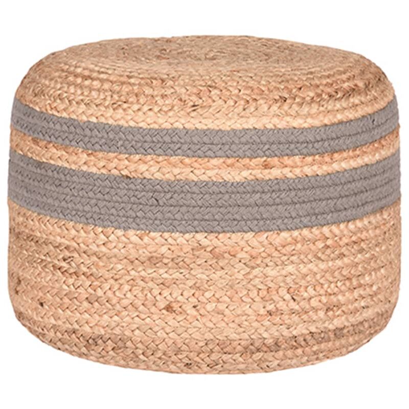 

Puf trenzado yute gris y natural - Gris - Label51