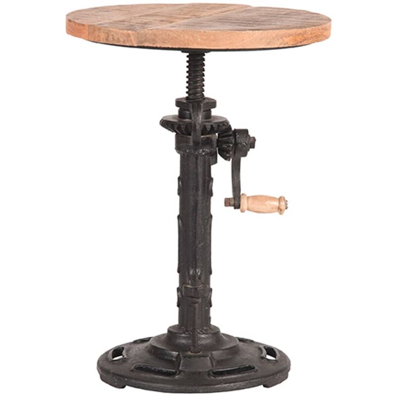 Stool Side Table 32x32x48-65 cm Wood/Black - Label51