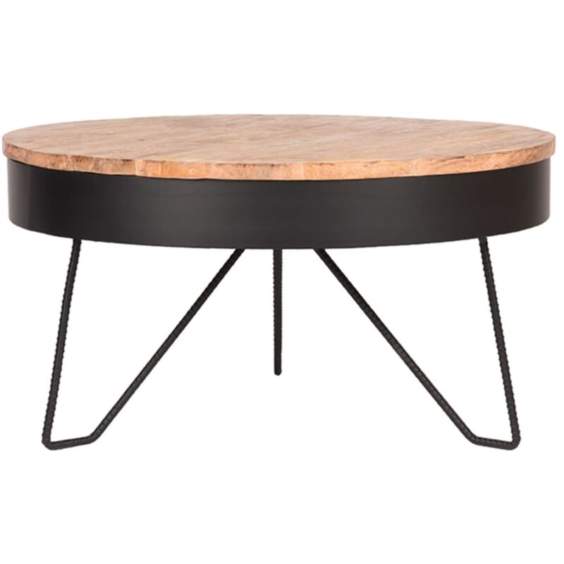 Label51 - Table basse Saran 80x80x43 cm Bois/Noir Noir