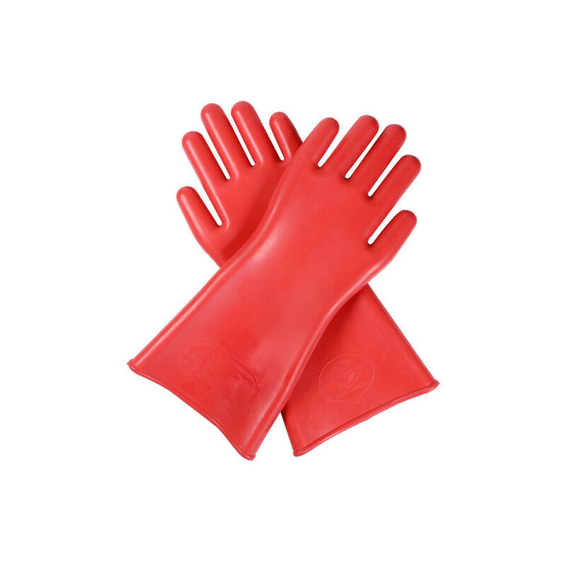 Pair Professional Electrical Insulation Gloves 40cm - Red, High Voltage 12kv Rubber, Electrician Safety Glove, Accessory