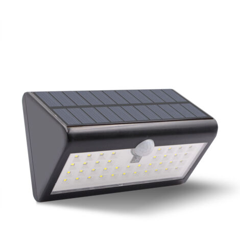 Applique Solare Da Esterno Con Sensore Di Movimento – Faretto LED A Parete, 4400 MAh, Alluminio, IP65, Per Giardino E Garage