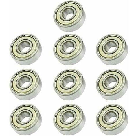 LaBlanc - 10 pièces 606ZZ Roulement à Billes à Gorge Profonde 6 x 17 x 6 mm, roulements à Billes Miniatures à Double Blindage métallique, adaptés aux roulements de Planche à roulettes,argent
