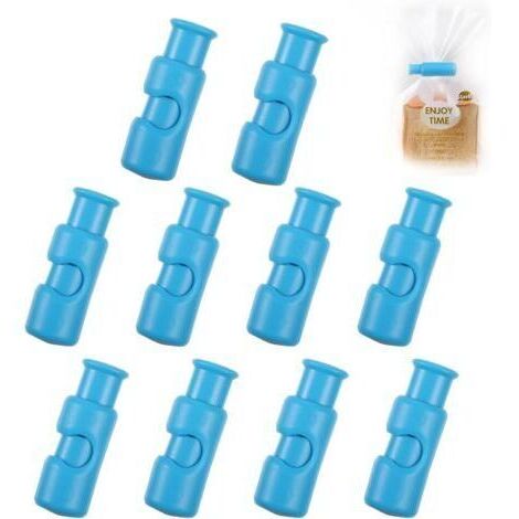 LaBlanc – 10er-Pack Gefrierbeutel-Verschlussclips, wiederverwendbare Beutelclips für offene Lebensmittel und Snacks, blau