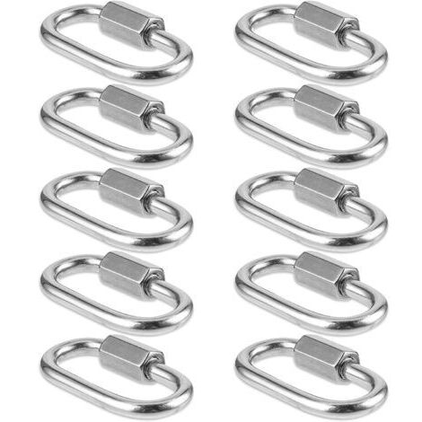 LaBlanc – 10er-Pack kleine, robuste M3.5-Karabiner aus Edelstahl mit Schraubklemmen für Camping, Wandern und Hängematten