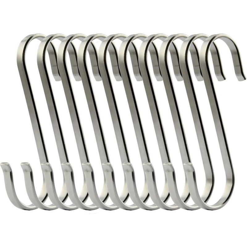 Image of Lablanc - 10er-Pack S-Haken aus Edelstahl zum Aufhängen von Kochgeschirr oder Metzgerfleisch