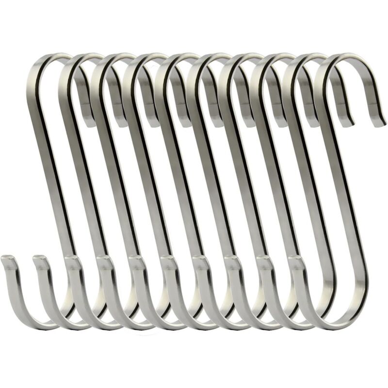 Image of 10er-Pack S-Haken aus Edelstahl zum Aufhängen von Kochgeschirr oder Metzgerfleisch - Lablanc