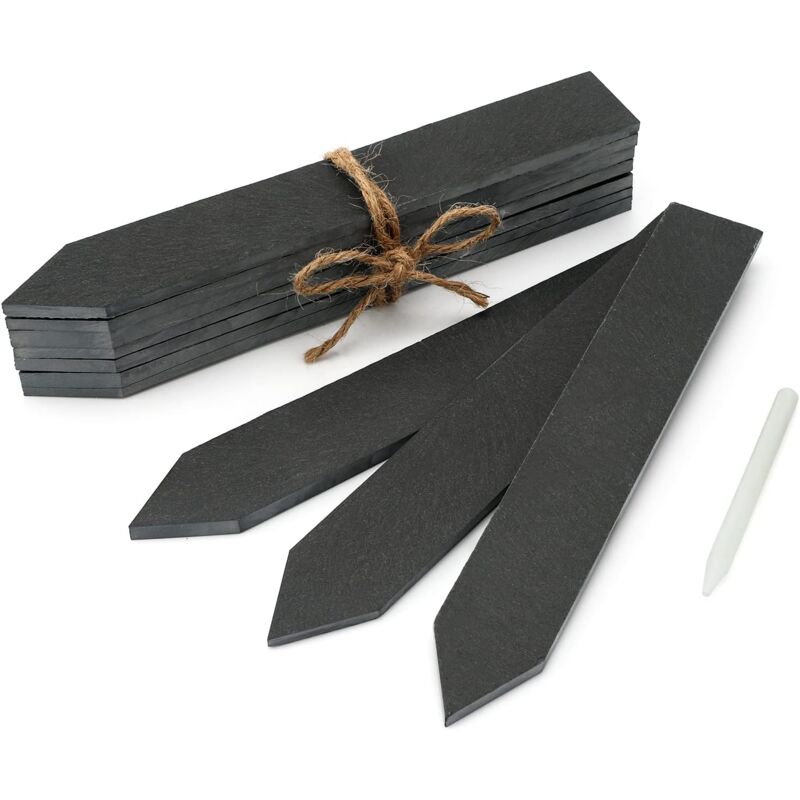 Lablanc - 10pz 20X3CM Étiquettes Plantes en Ardoise pour Plantes, Étiquettes Jardin Exterieur Avec Stylo, Étiquette Potager, Étiquette pour Semis