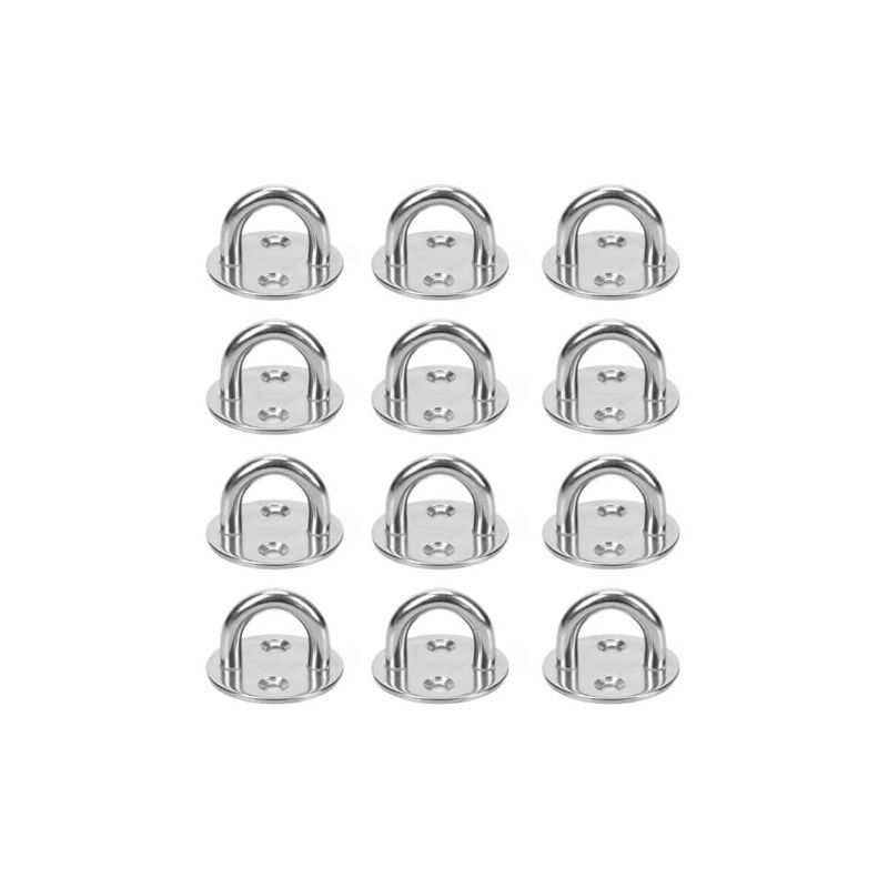 Lablanc - 12 Pièces Platine Oeil inox M5 Platine Ancrage inox 304 Crochet Oeillet Plaque a Oeillet Crochets de Plafond Support Anneau Mural pour